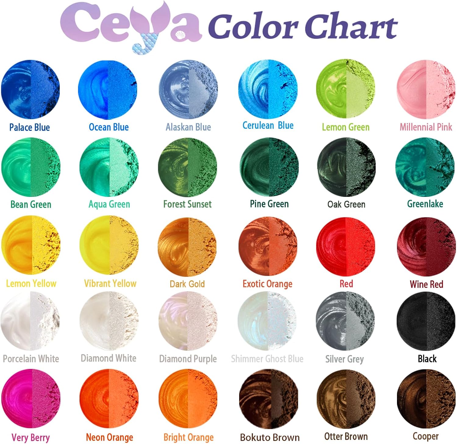 Mica Powder,30 Color Resin Color Pigment Set,7.41oz/210g Candle Paint | Pearlescent Effect Powder for Epoxy