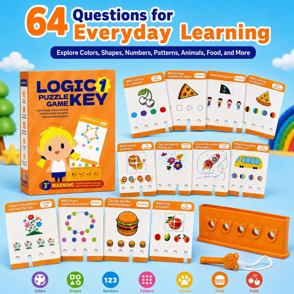 Preschool Learning Toys for Toddlers 3-5, Educational Toys | Includes 32 Double-Sided Cards with 64 Fun Challenges to