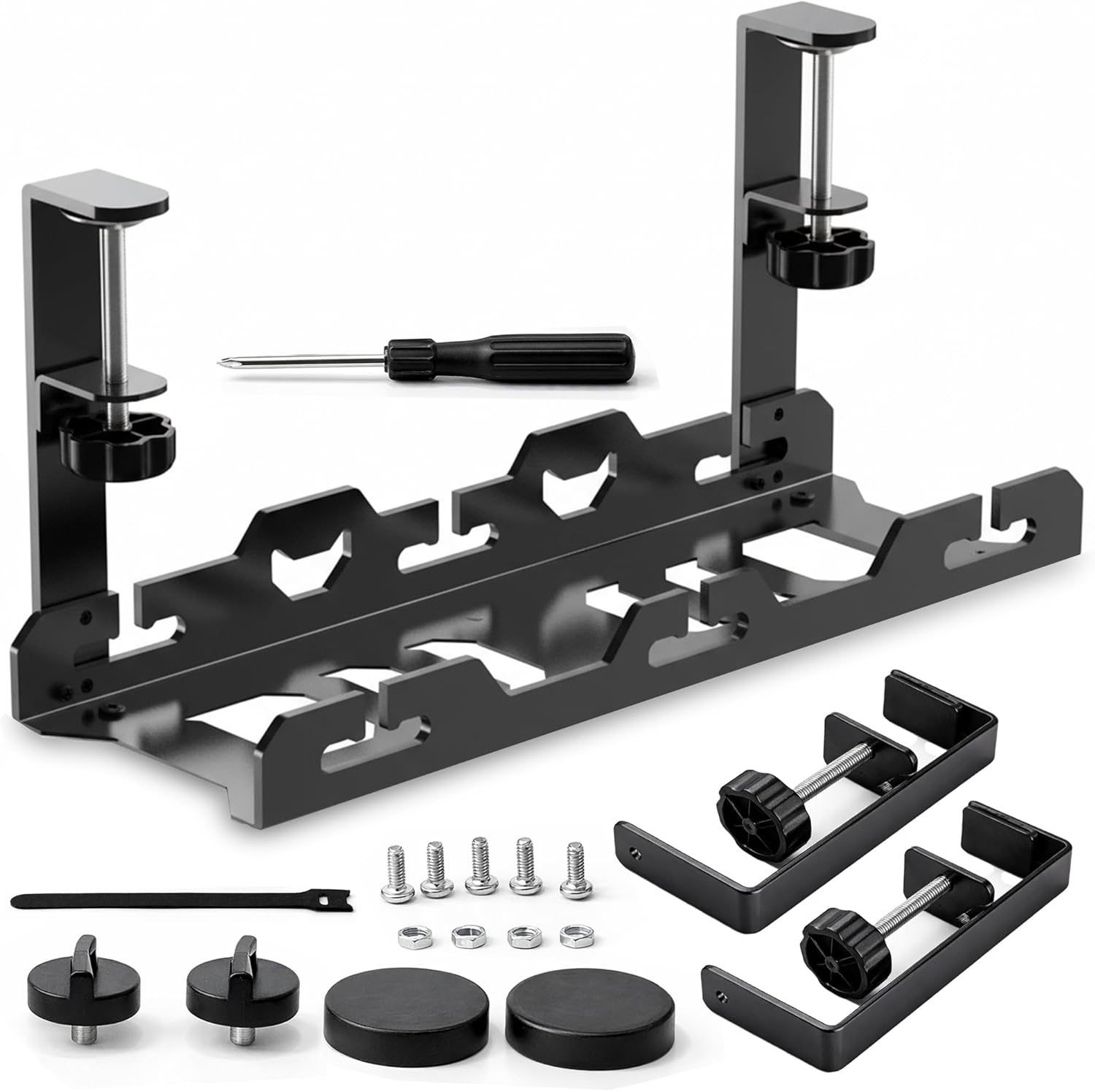 17'' Super Sturdy Cable Tray Under Desk Cord Organizer Standing Desk Cable Management System Large Power Strip Holder