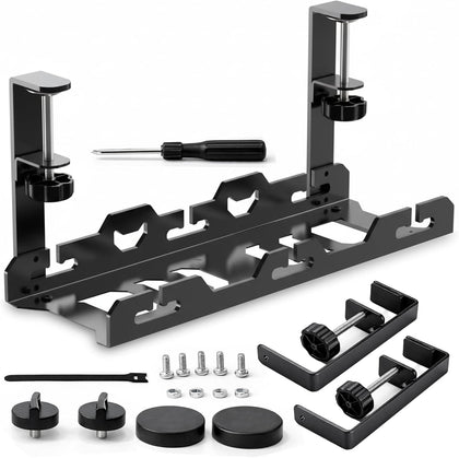 17'' Super Sturdy Cable Tray Under Desk Cord Organizer Standing Desk Cable Management System Large Power Strip Holder