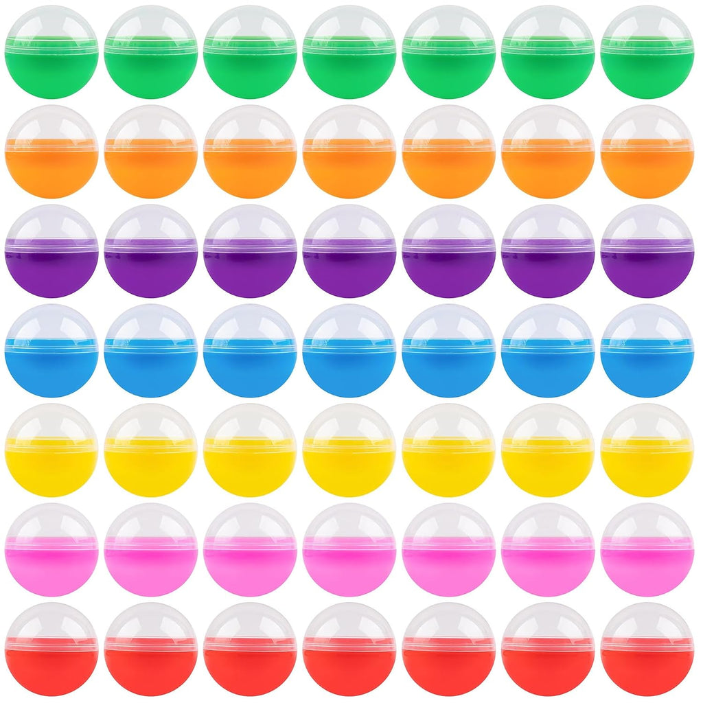 50 Pieces Colorful Small Round Capsules 1.77 Inch Vending Machine Capsule Empty Plastic Gumball Machines Containers