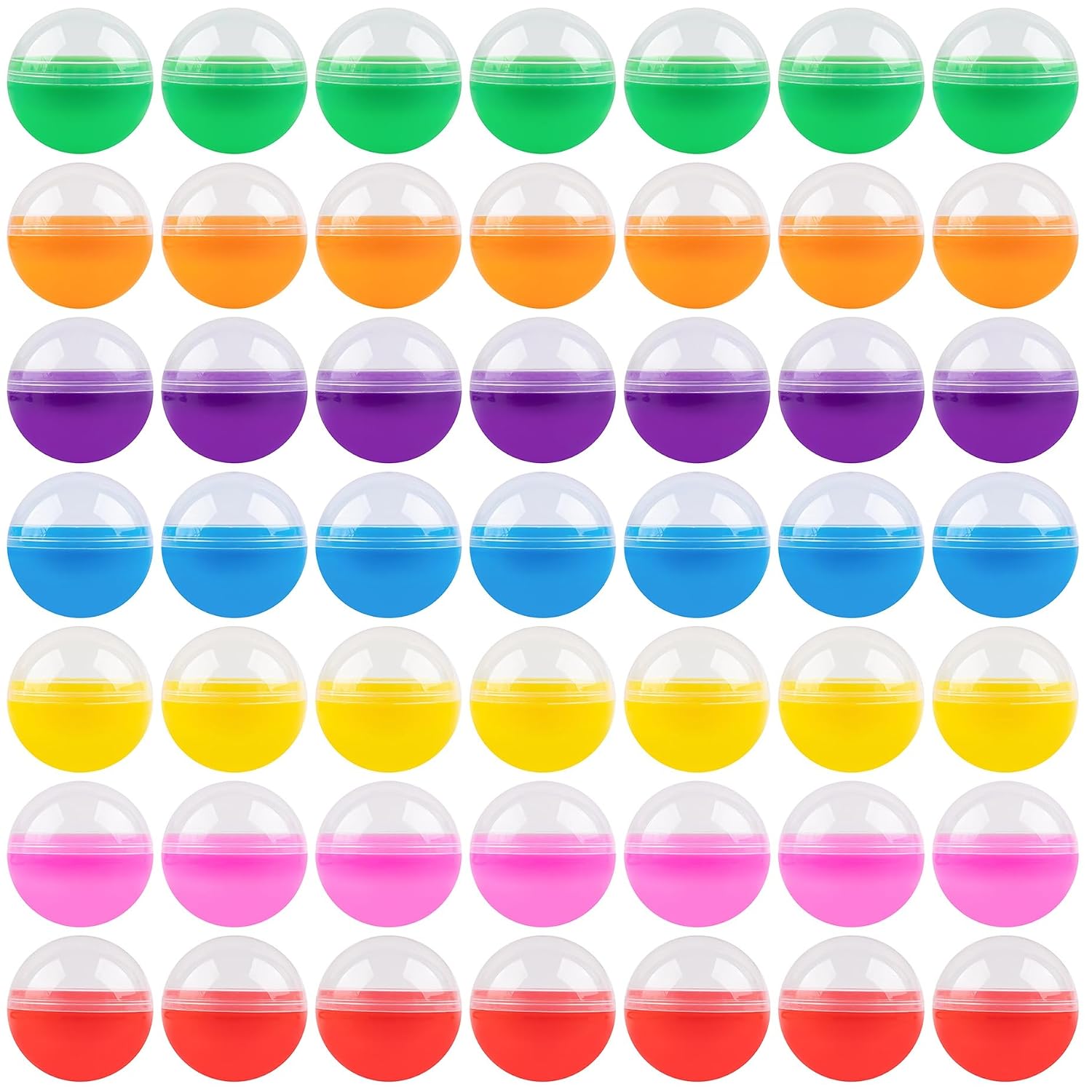 50 Pieces Colorful Small Round Capsules 1.77 Inch Vending Machine Capsule Empty Plastic Gumball Machines Containers