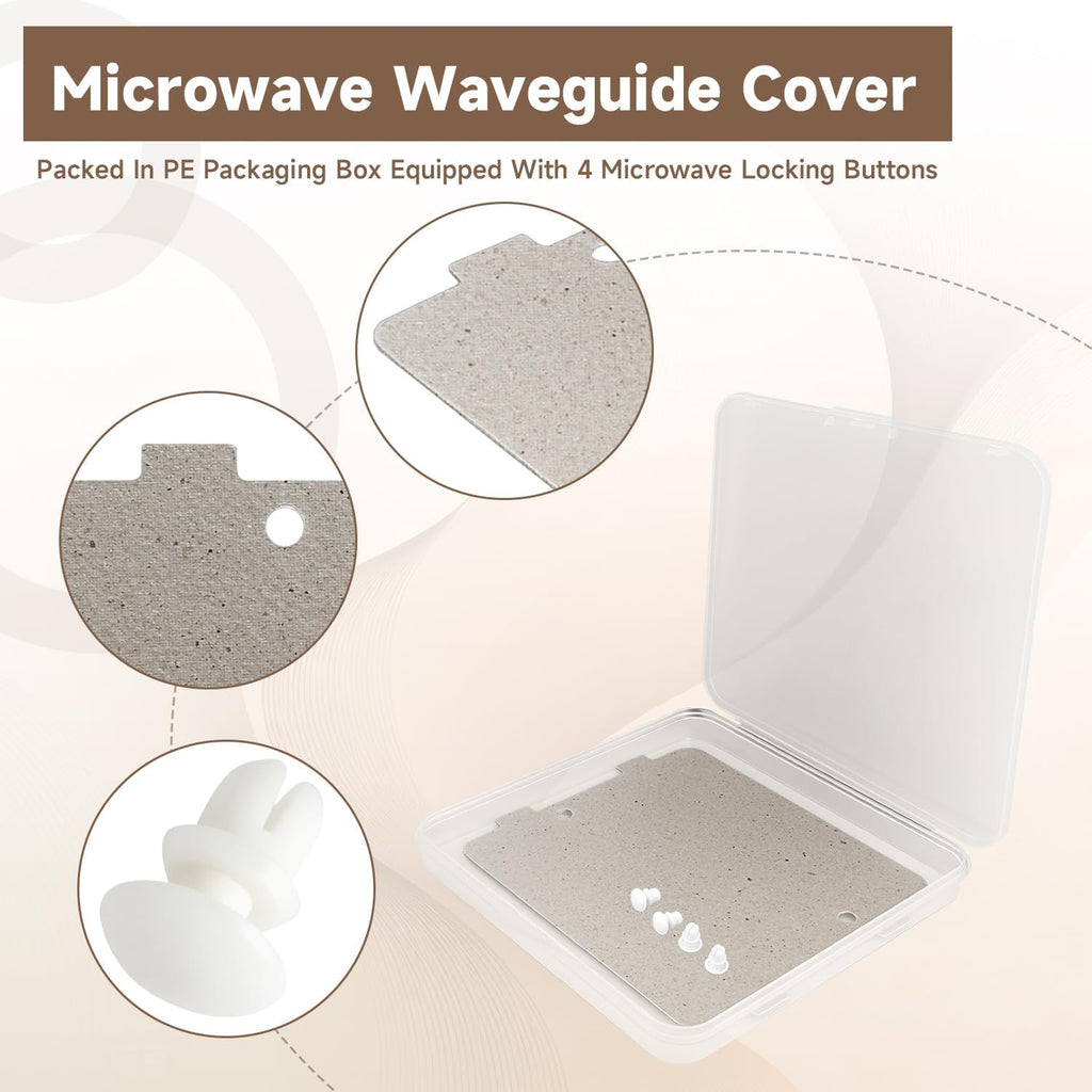 Microwave Waveguide Cover Mica Sheet 4.6”x 3.8” Compatible with GE PEB7227AN3DD JES1097SMSS Replace#: WB39X10034