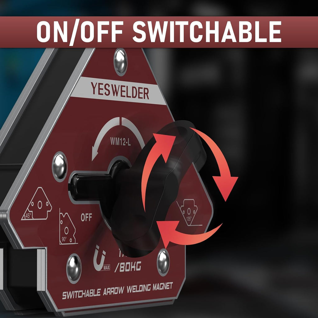 Switchable Welding Magnet, 176 lb On/Off Arrow Magnetic Holder | strong magnetic holding support, workpiece