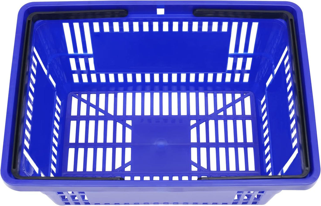 12x Shopping Baskets With Handles, Stackable Retail Store Supermarket Basket 18L Capacity Store Basket 22lbs