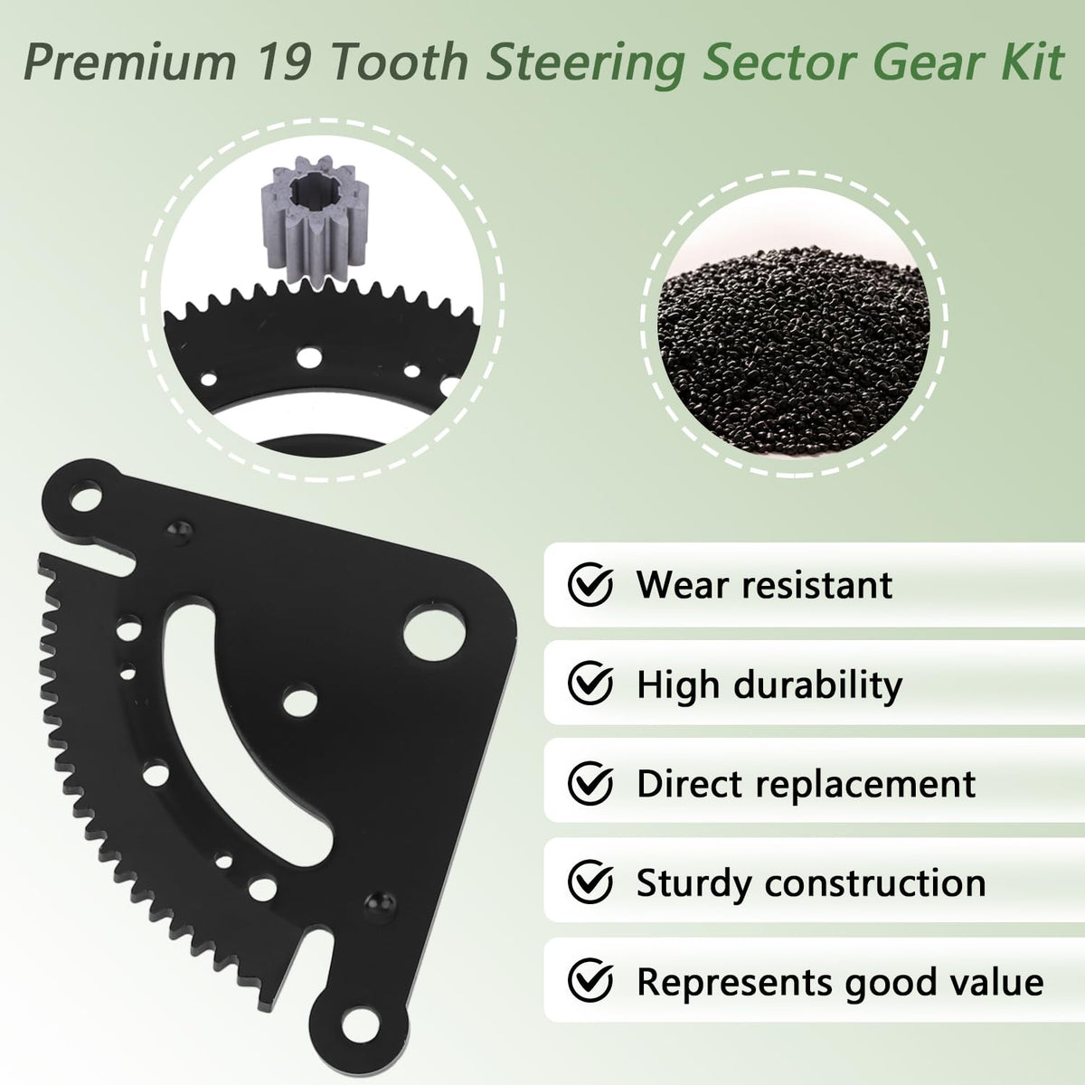 19 Tooth Steering Sector Gear Pinion Gear Repair Kit Fit for John Deere | Fits for D100 D110 D120 LA100 LA110 LA120 D