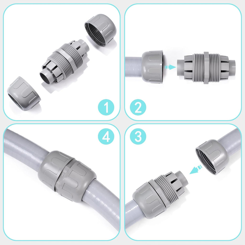 (1 Pcs) NPT 1/2 Double Conduit Liquid-Tight Connector Straight | Extend Repair Conduit Runs, Quick Connect Same Size