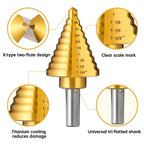 IRONANT 1/4" to 1-3/8" Titanium HSS Step Drill Bit for Metal Unibit