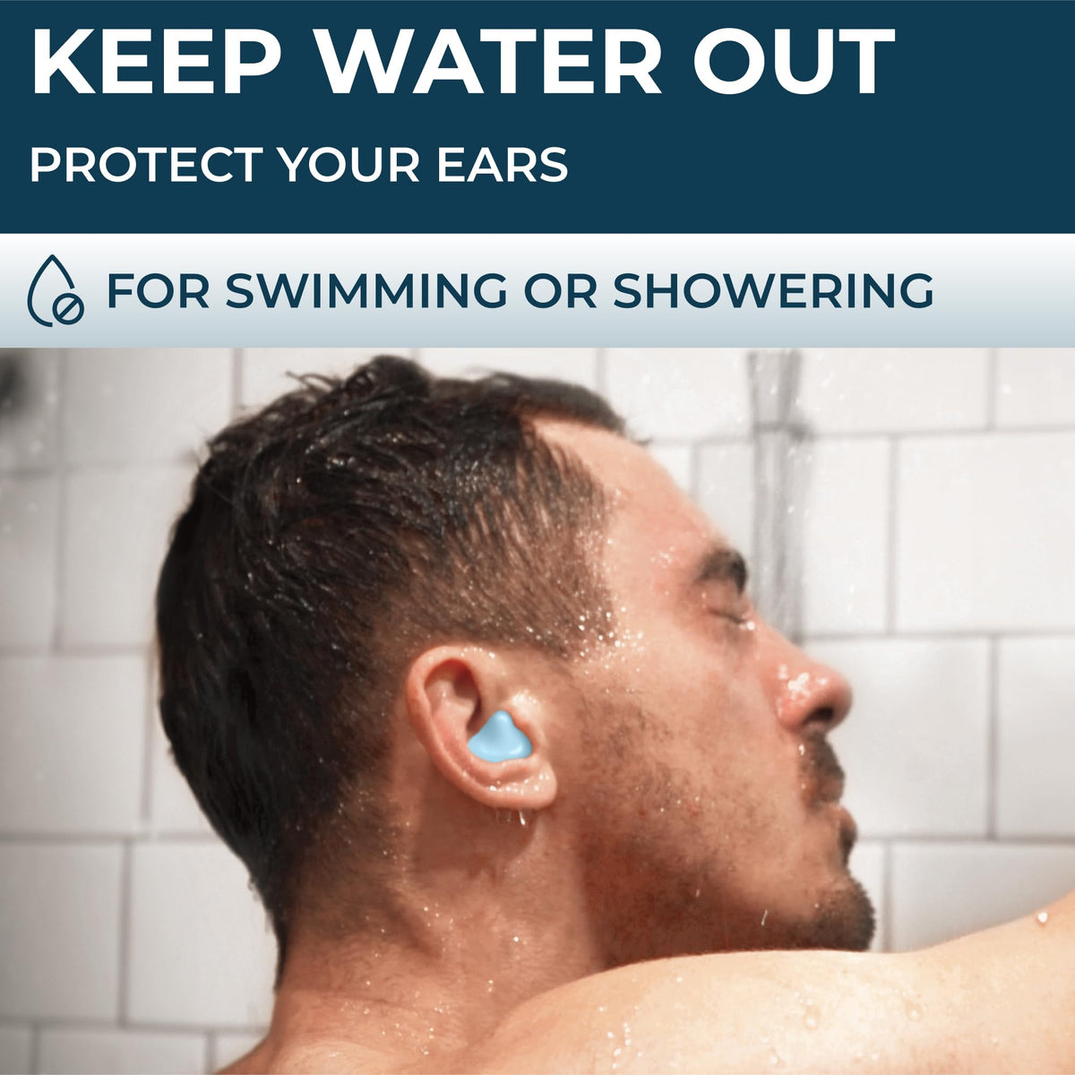 PQ Wax Ear Plugs, Silicone Earplugs for Sleep, Blue, 50 Ct