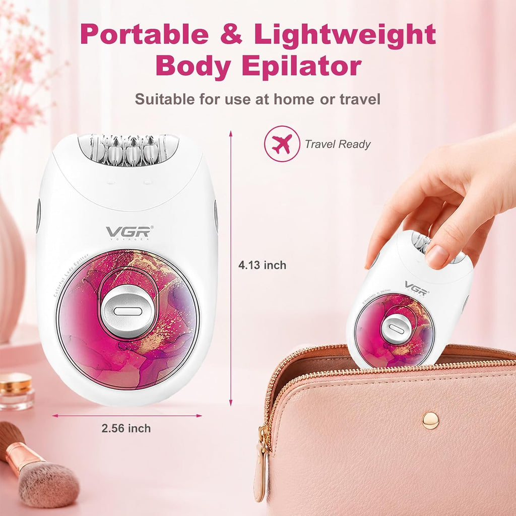 706 Epilator for Women with 18-Tweezer, Full-Body Hair Removal, Red | 2-Speed, Gentle Operation Silent Design, 700mAh