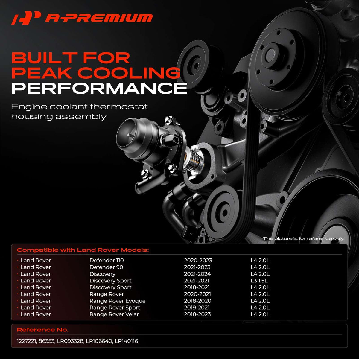A-Premium Engine Coolant Thermostat Housing Assembly with Seal & Sensor