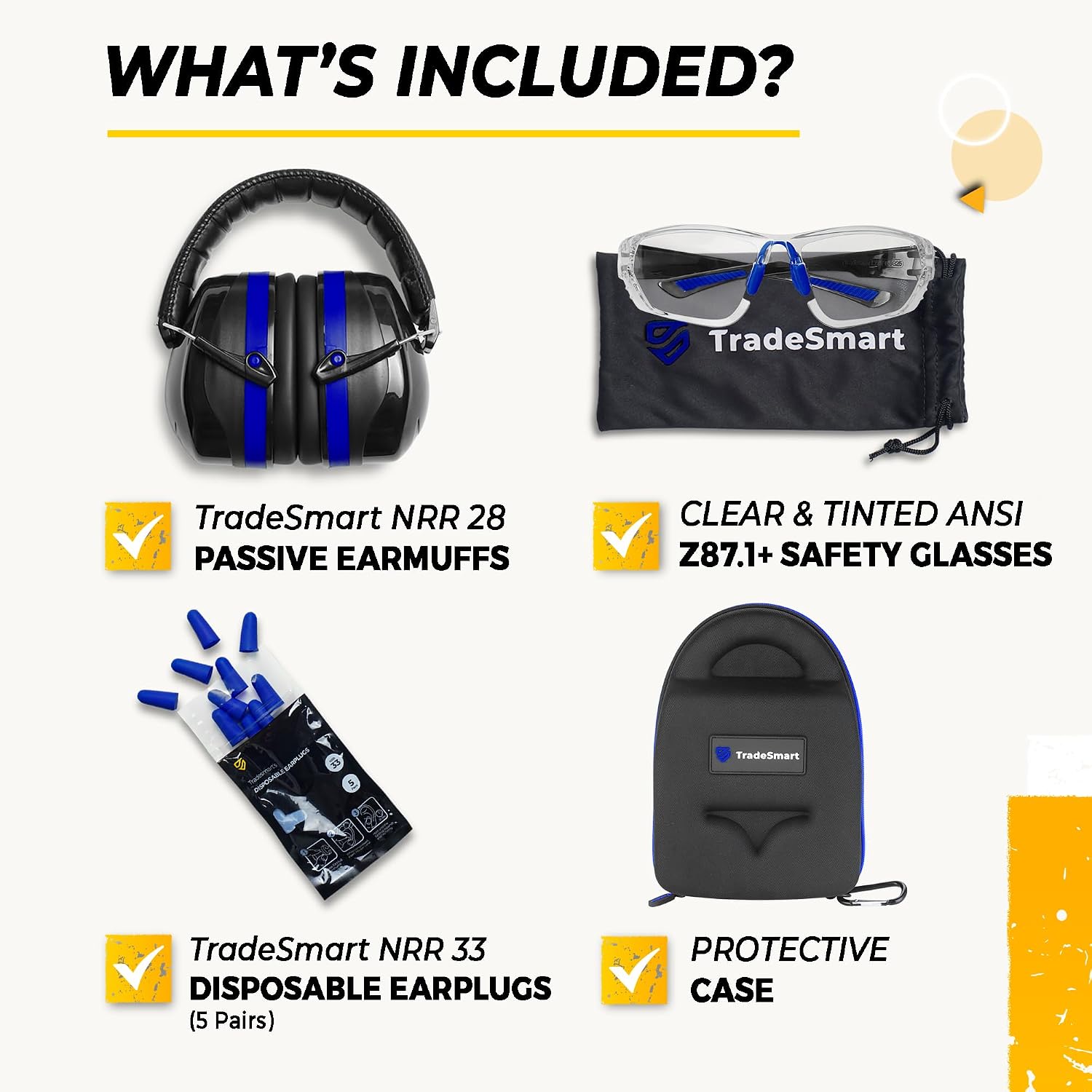 Shooting Ear & Eye Protection Kit, Combined NRR 38 | Every option stores in a hard clip-on case. You get anti-fog