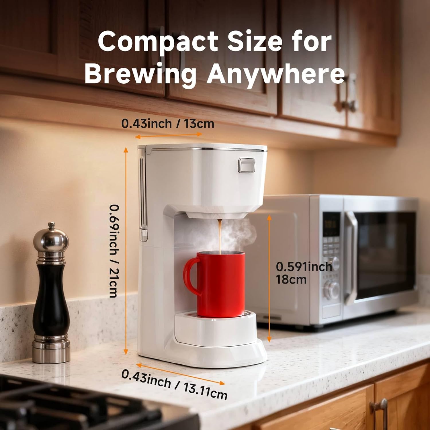Single Serve Coffee Maker for K Pod, 2-in-1 Coffee Maker Single Serve & Ground Coffee Brewer, Quick Brew 6 to 14oz