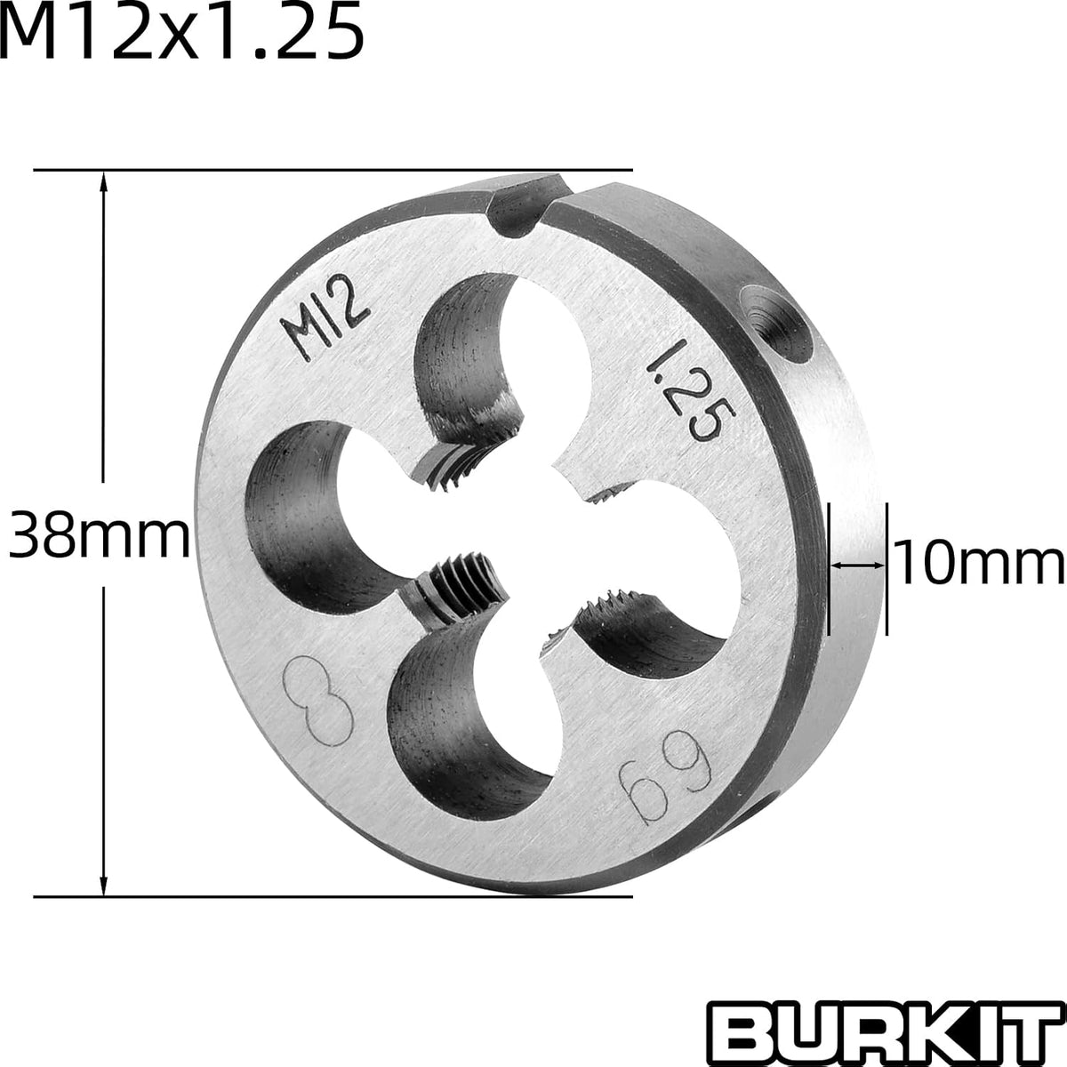 Burkit M12 X 1.25 Tap and Die Set Right Hand
