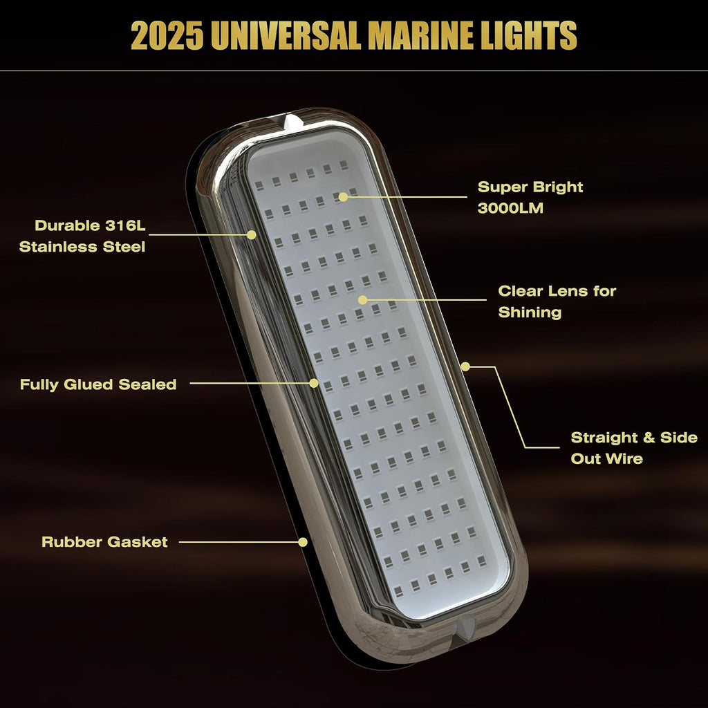 Goldlife B5 Underwater Boat Lights, Blue 2x3000LM DC10-30V IP68