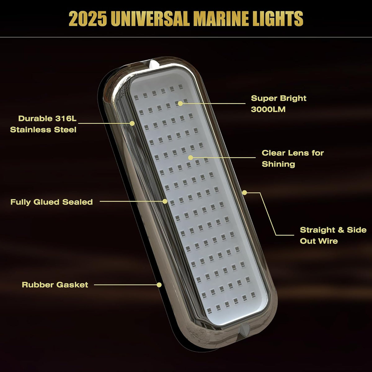 Goldlife B5 Underwater Boat Lights, Blue 2x3000LM DC10-30V IP68