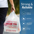 Plastic Bags with Handles | 150 Pack | White