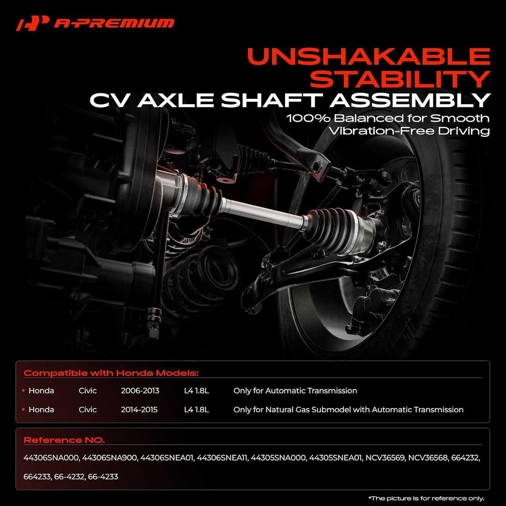 A-Premium Set of 2 Front CV Axle Shaft Assembly