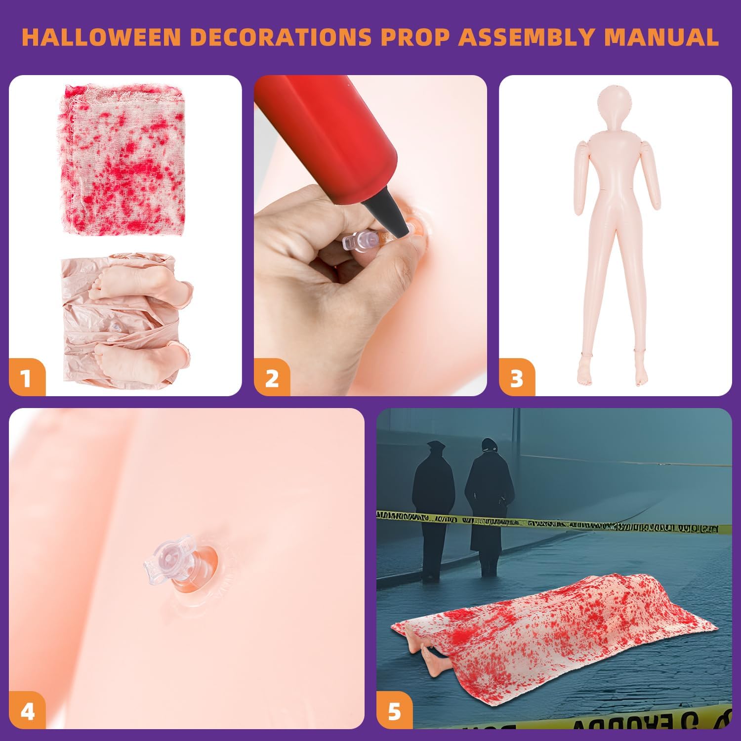 Scary Halloween Decorations Outdoor and Indoor,The Grave Dead Victim Crime Scene Prop,Haunted House