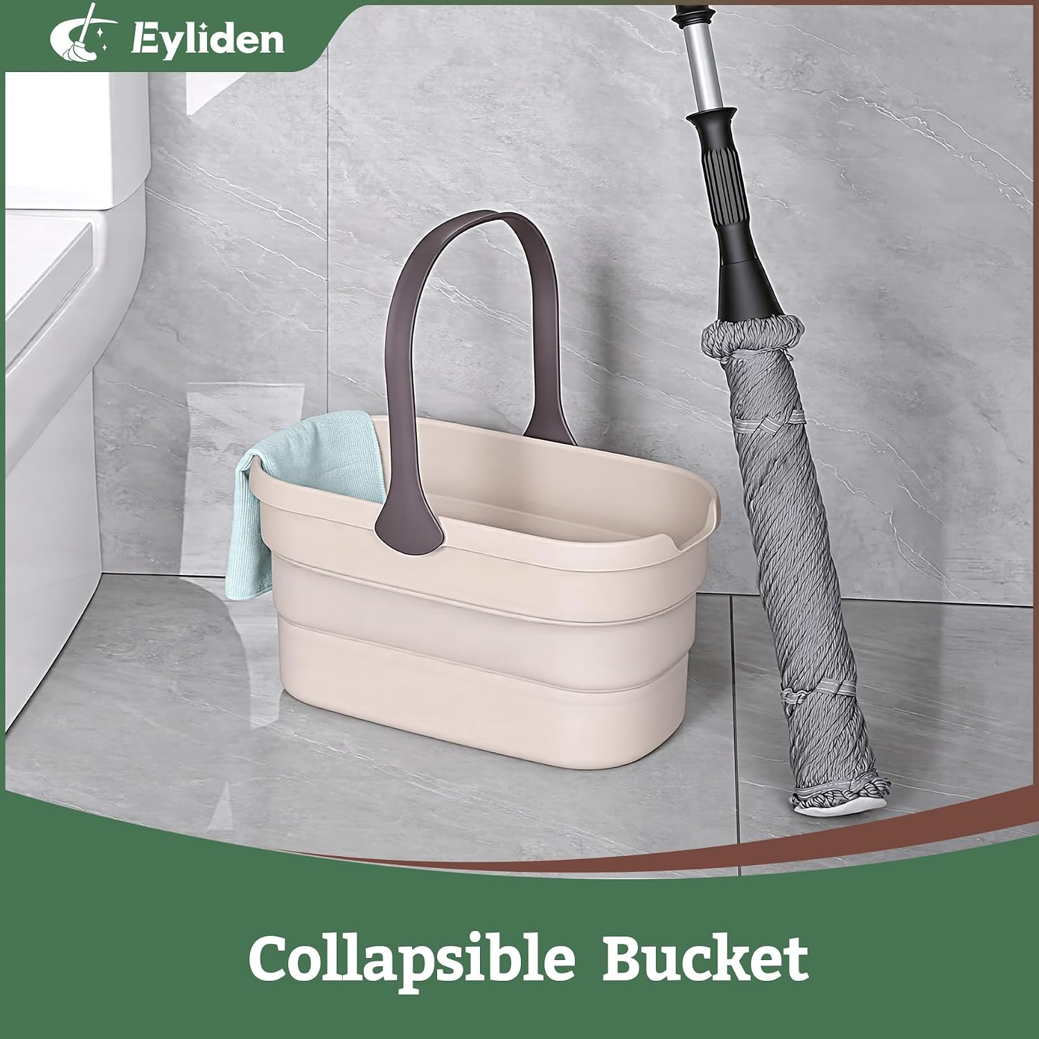Collapsible Bucket, Bucket for Cleaning Mop, 10L(2.6Gallon) Multiuse Foldable Water Pail, Portable Handy Basket for