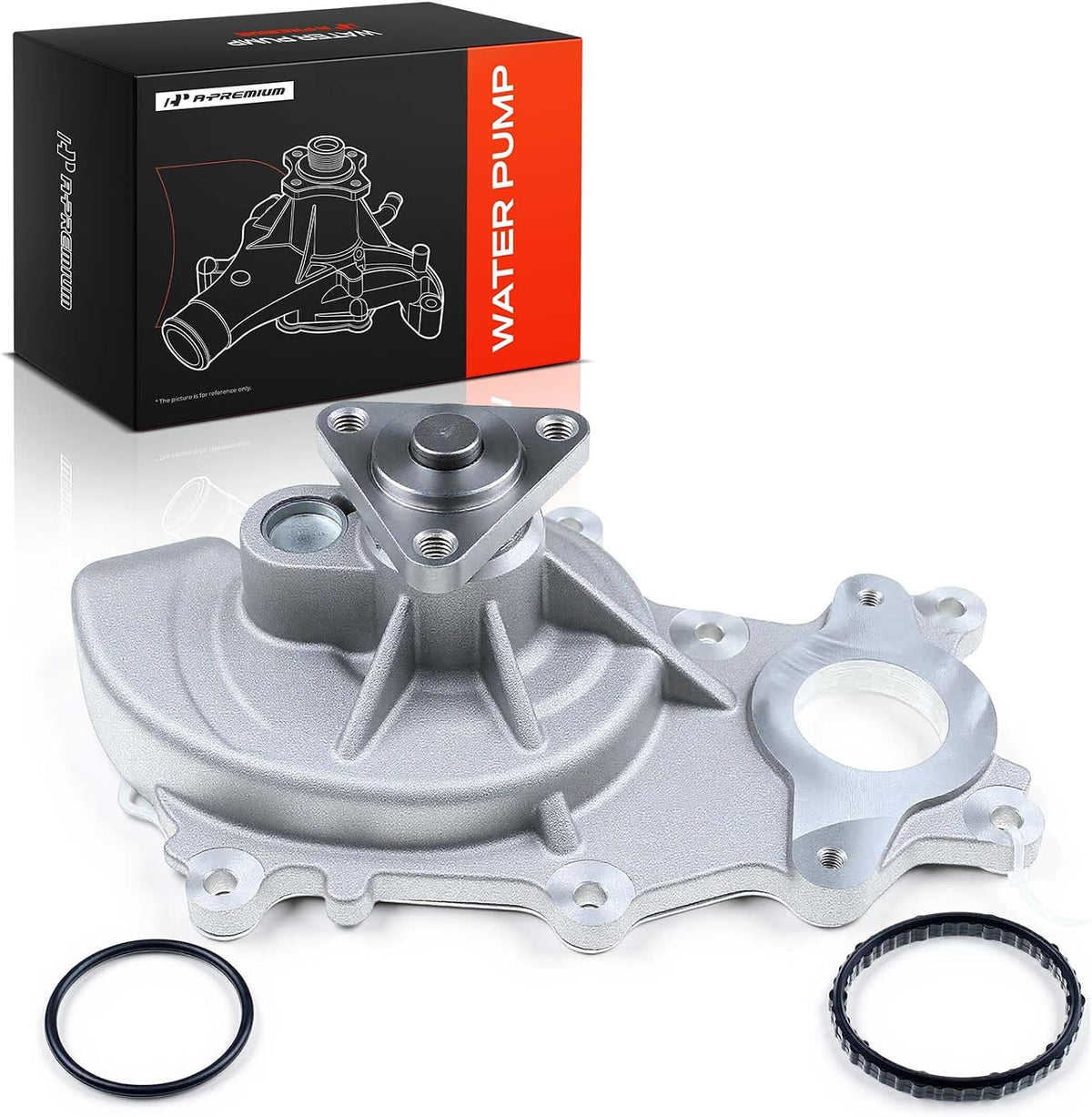 A-Premium Water Pump w/Ring [DOHC, 6Cyl 3.5L 3.7L] Compatible with Ford F-150 14-17, Mustang 11-17, Transit-350 HD 15-19, Transit-150 Transit-250 Transit-350 15-19, (fits 3-Bolt Pulley Flange)
