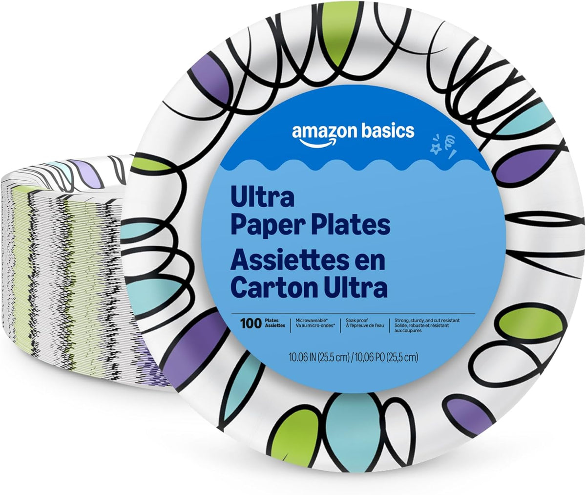 Ultra Paper Plates, 10 Inch, Disposable, 100 Count, Packaging May Vary