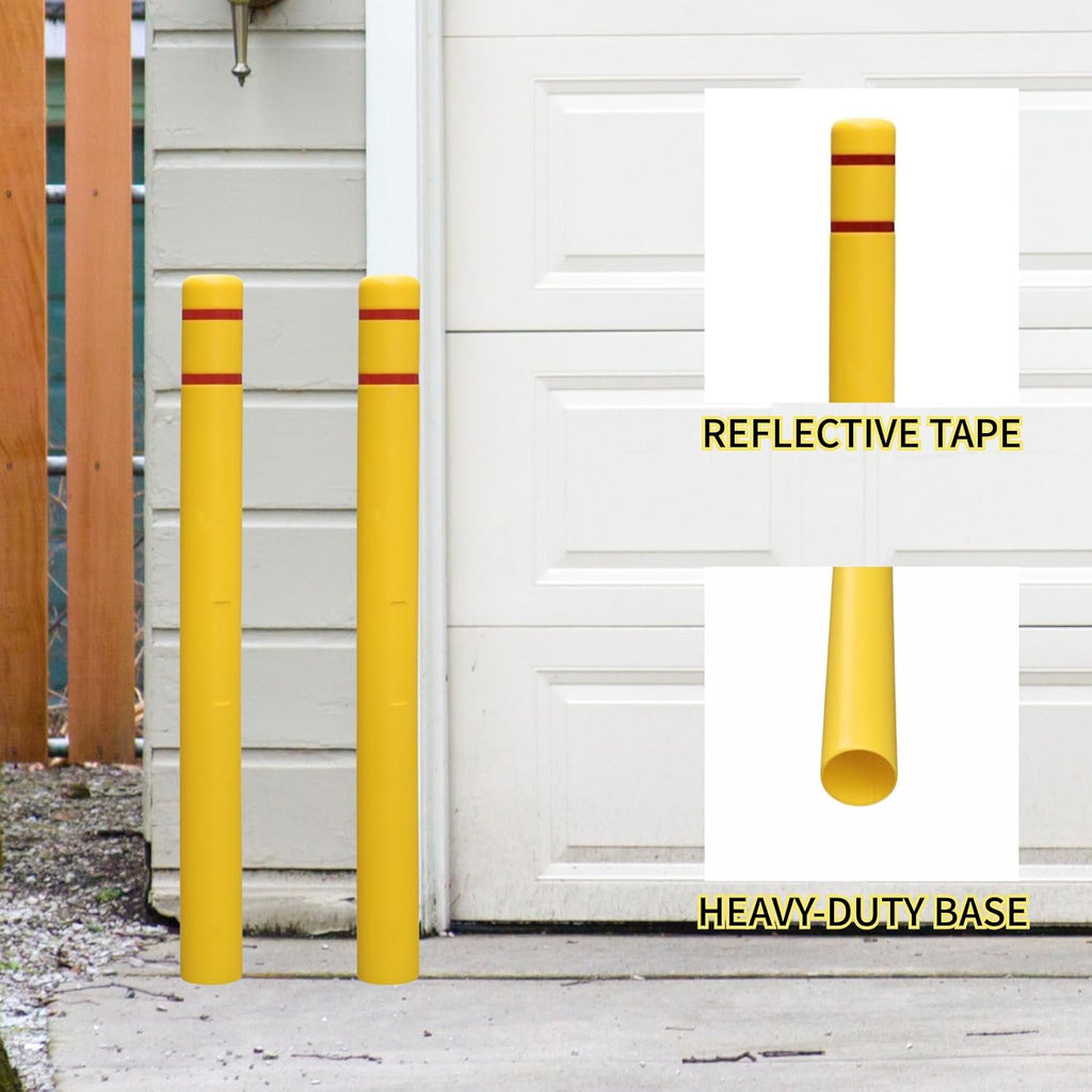 Durable Bollard Cover Heavy Duty Shell - Weather Resistant Anti-Collision - Universal Fit Parking Lot, Dock