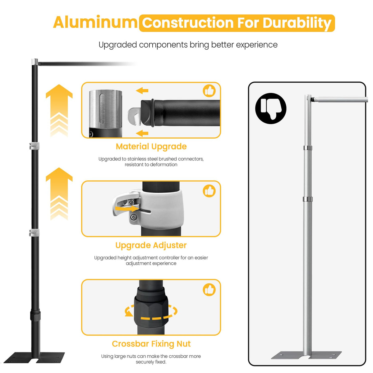 10ft x 10ft Adjustable Pipe and Drape Backdrop Stand Kit(Black)