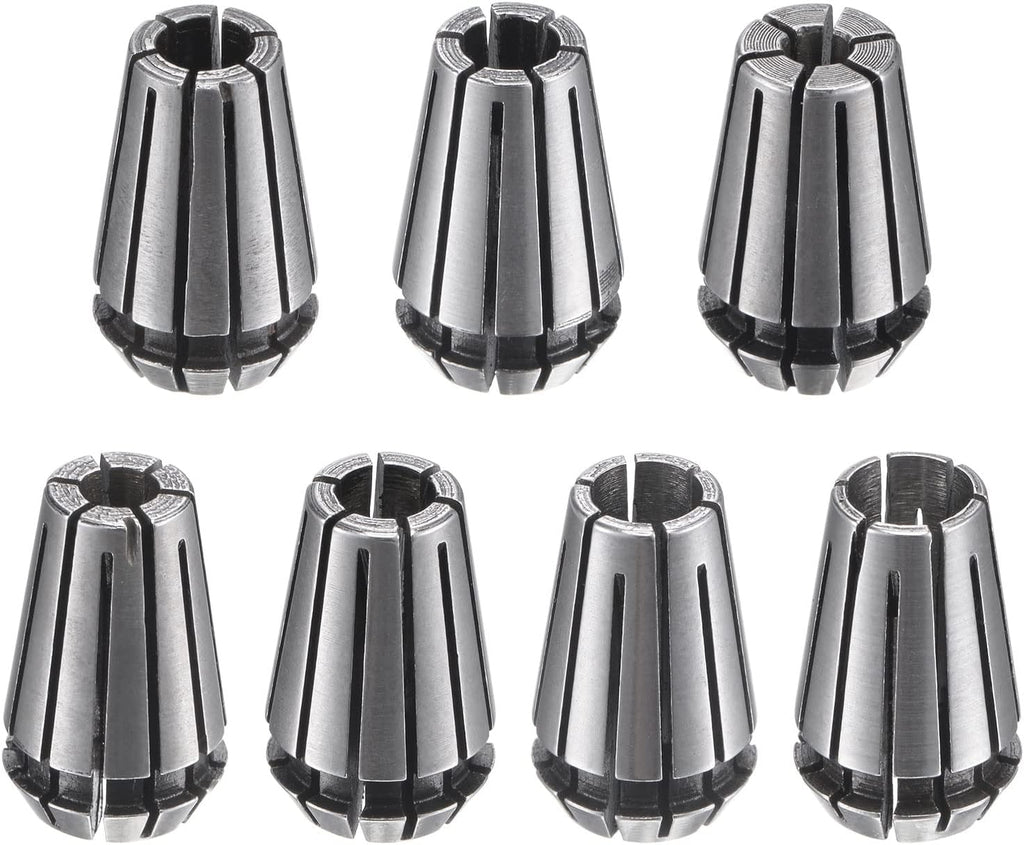 uxcell 7pcs ER11 Spring Collet Set 1/16" to 1/4" Chuck for CNC Machine