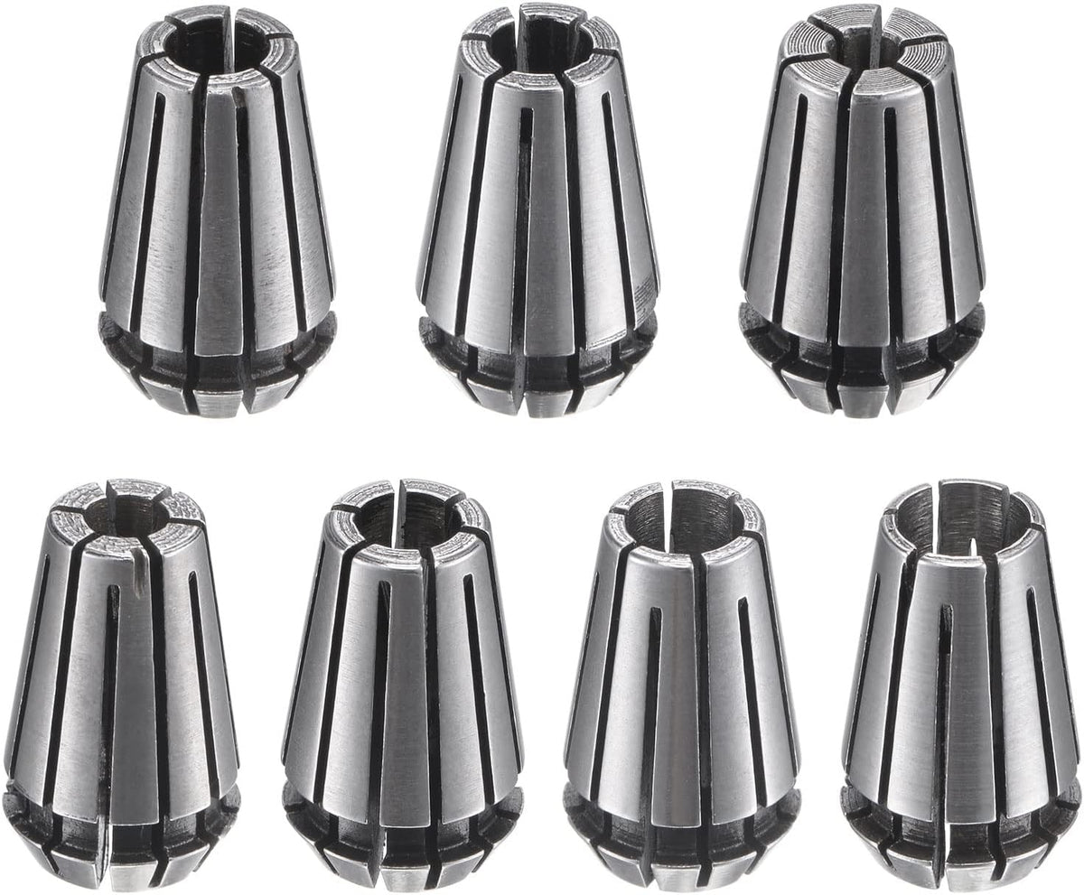 uxcell 7pcs ER11 Spring Collet Set 1/16" to 1/4" Chuck for CNC Machine