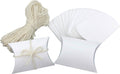 Vintage White Kraft Paper Pillow Box Chocolate Candy Treat Box Set Gift Boxes with Twine Wedding Favors Baby Shower