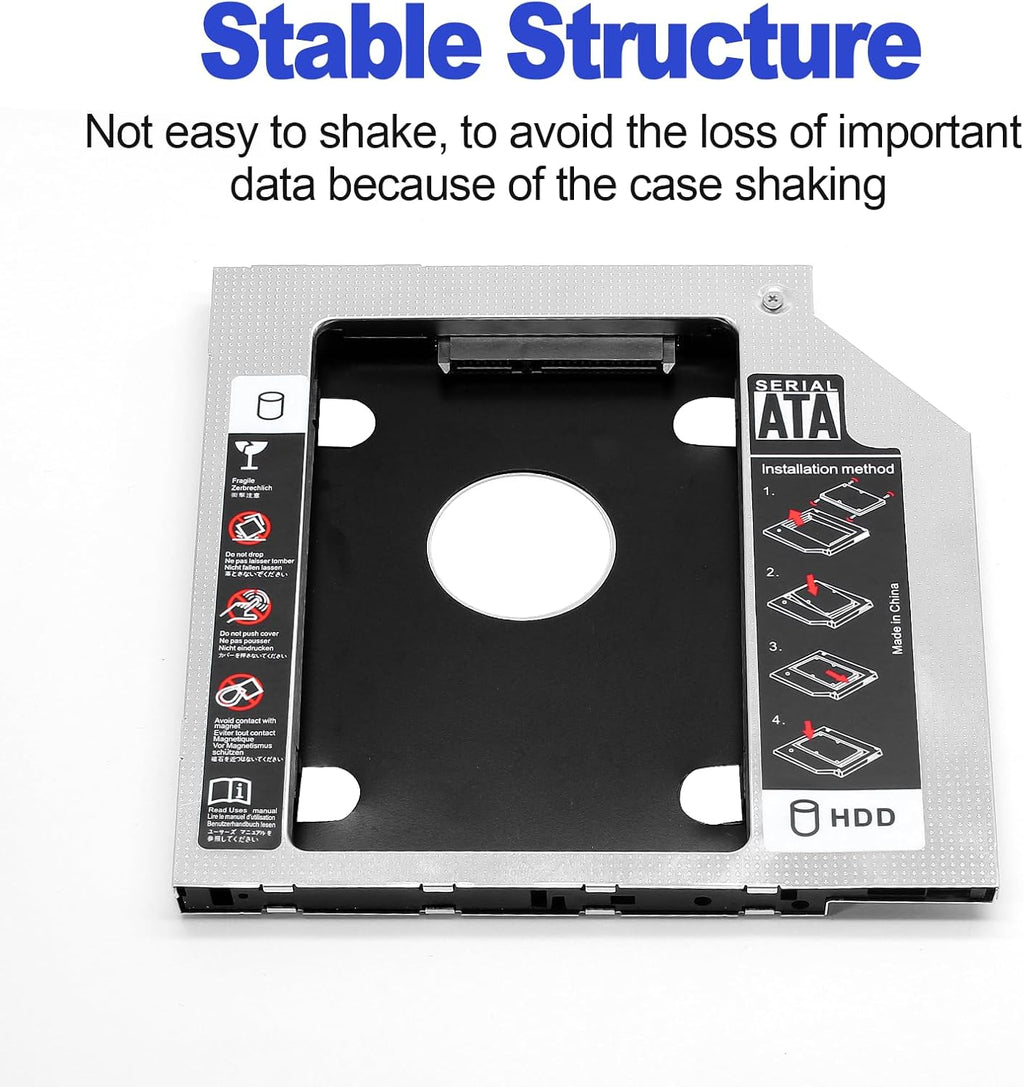 9.5mm SATA Hard Drive Caddy, 2nd HDD Adapter Case