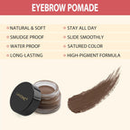 Waterproof Eyebrow Pen Kit, Pomade Eyeliner & Brush, Dark Brown