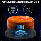 Magnetic Wireless Strobe Light Amber Warning Beacon Light for Trucks | Rechargeable Waterproof Emergency Safety