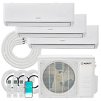 3 Zone Mini Split AC/Heating System, 9K+9K+12K BTU, 22 SEER2
