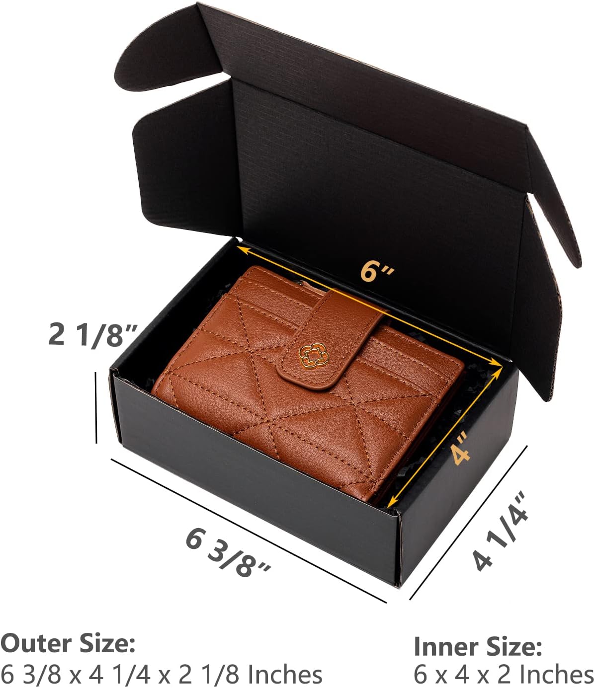 6x4x2 Inches Small Black Shipping Boxes 25 Pack - Corrugated Cardboard Mailing Box for Small Business, Tab Locking