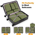 8 Set Compression Packing Cubes, Travel Suitcase Organizers