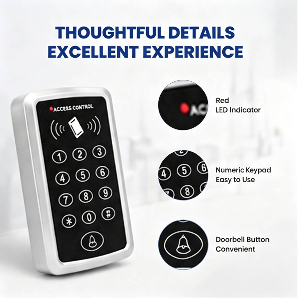 Door Access Control System Kit with NC Electric Strike Lock + 125KHz Access Control Keypad + DC12V 3A Power Supply +