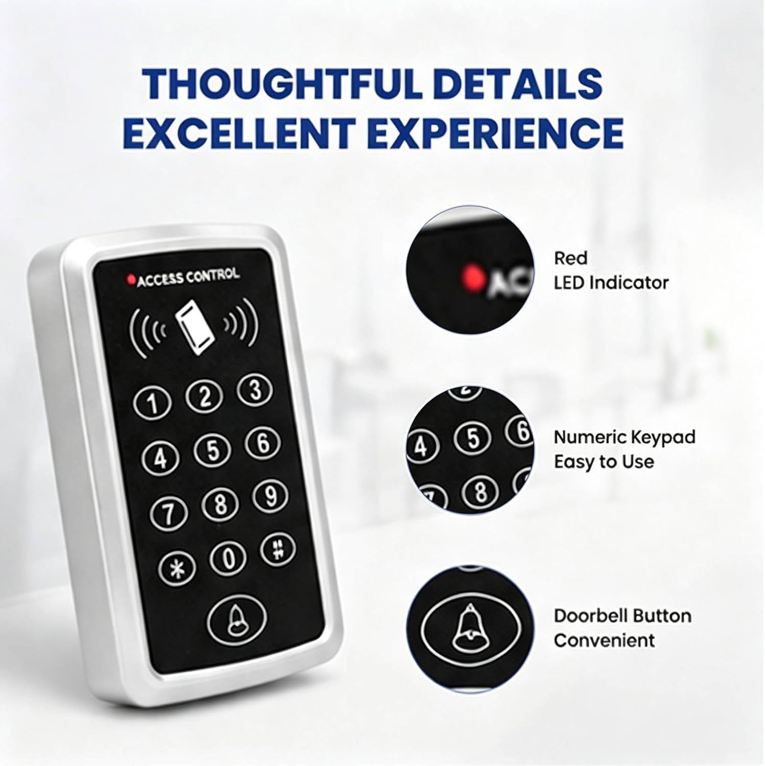 Door Access Control System Kit with NC Electric Strike Lock + 125KHz Access Control Keypad + DC12V 3A Power Supply +