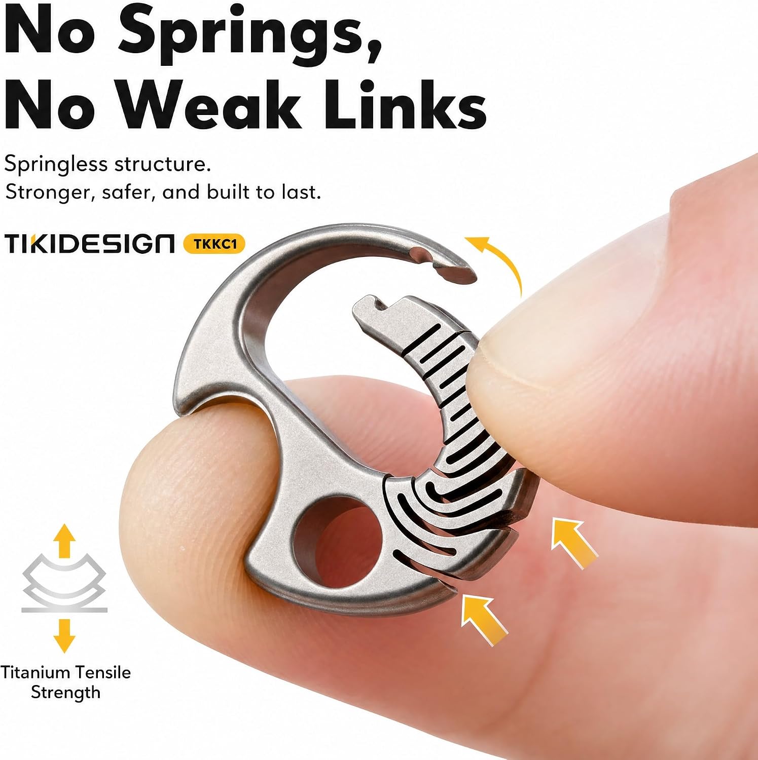 TKKC1 Mini Titanium Keyring – Quick-Release Carabiner Keychain for Men, EDC Micro Key Holder