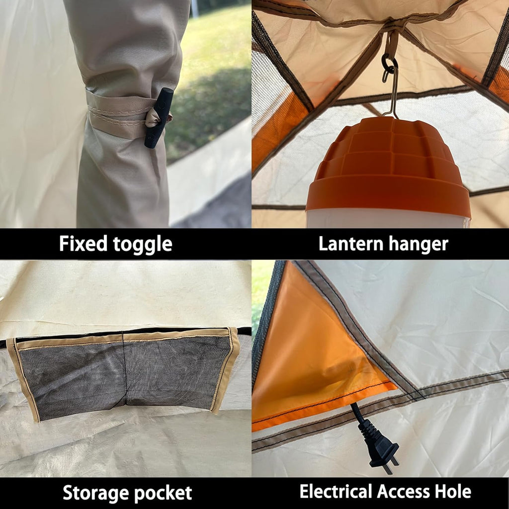 6 Person 4 Season Dome Tent, Easy to Set Up for Camping & Hiking, Lightweight & Portable, Green