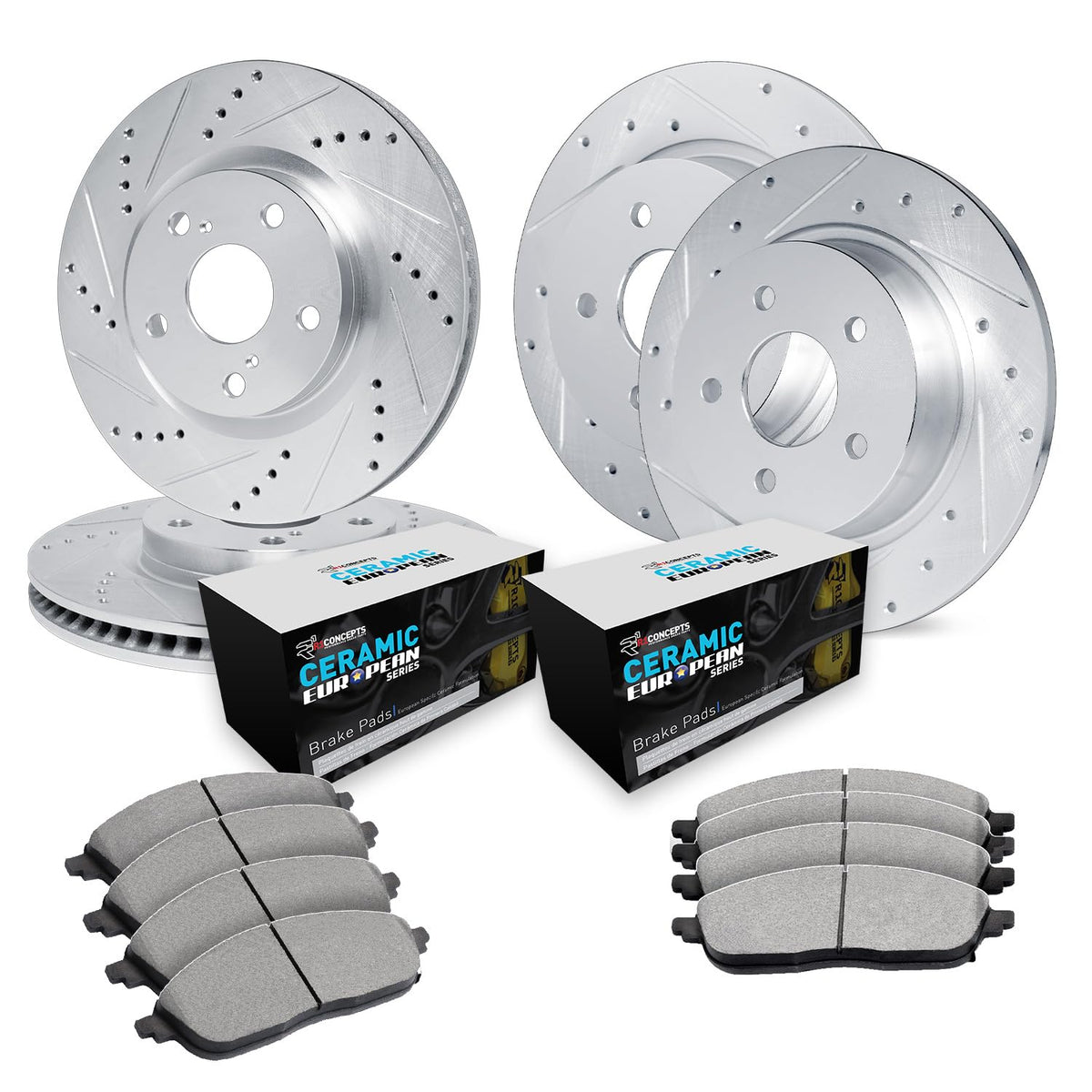 R1 Concepts Front and Rear Brake Kit Fits 2015-2020 Audi A3