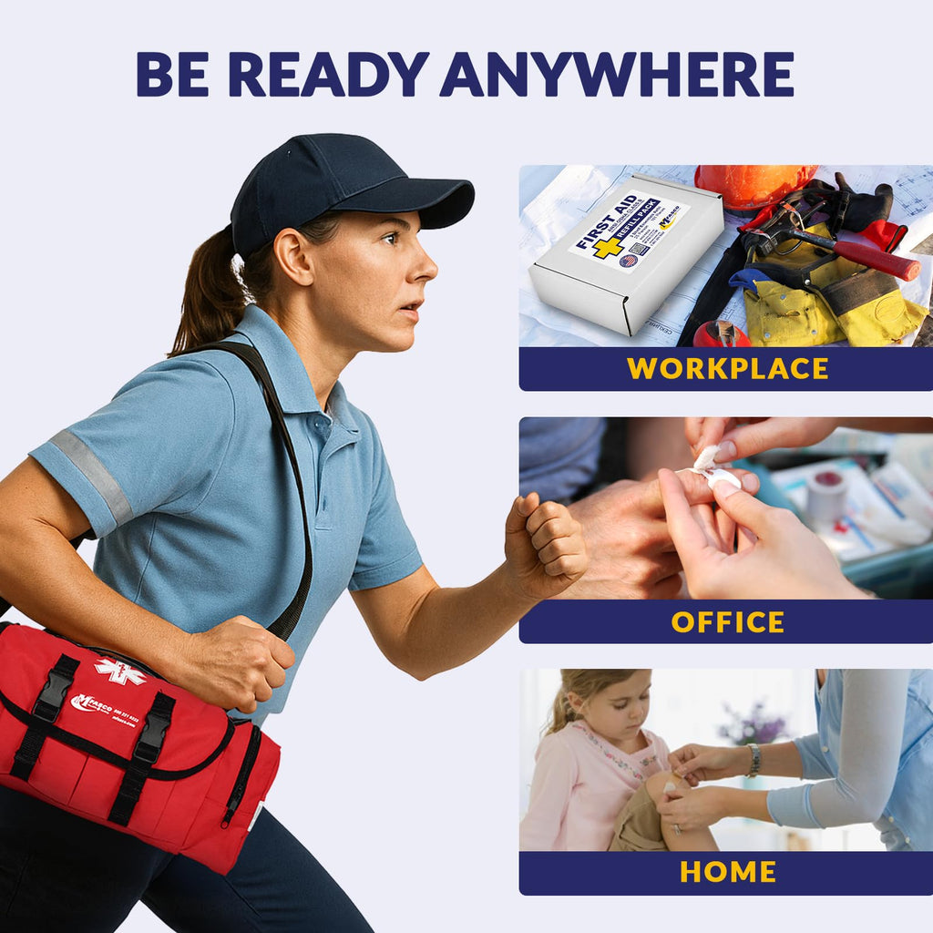 First Aid Kit Refill Pack Workplace Supplies ANSI Class B 160 Pieces
