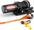 2500 lbs Electric Winch, 12V DC ATV/UTV Winch with Φ0.19 in x 39.4 ft Synthetic Rope & Wired Remote Control, IP55