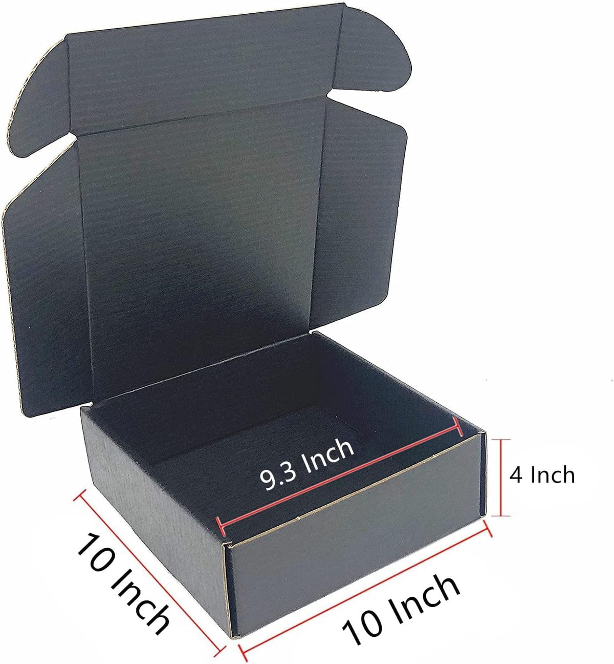 Black Shipping Boxes 10x10x4 Inch Cardboard Storage Mailer Box 15 Pack