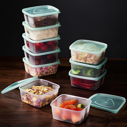 20 PCS Food Storage Containers with Lids - Reusable Meal Prep Containers Bpa-Free Freezer Lunch Boxes for Leftovers