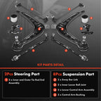 A-Premium 10Pcs Front Suspension Kit, Lower Control Arm & Inner Bushing