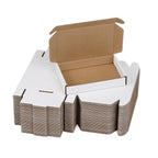 50 Pack 6x4x1 Inches Small Shipping Boxes, White Corrugated Cardboard Boxes, Moving Mailing Packing Box