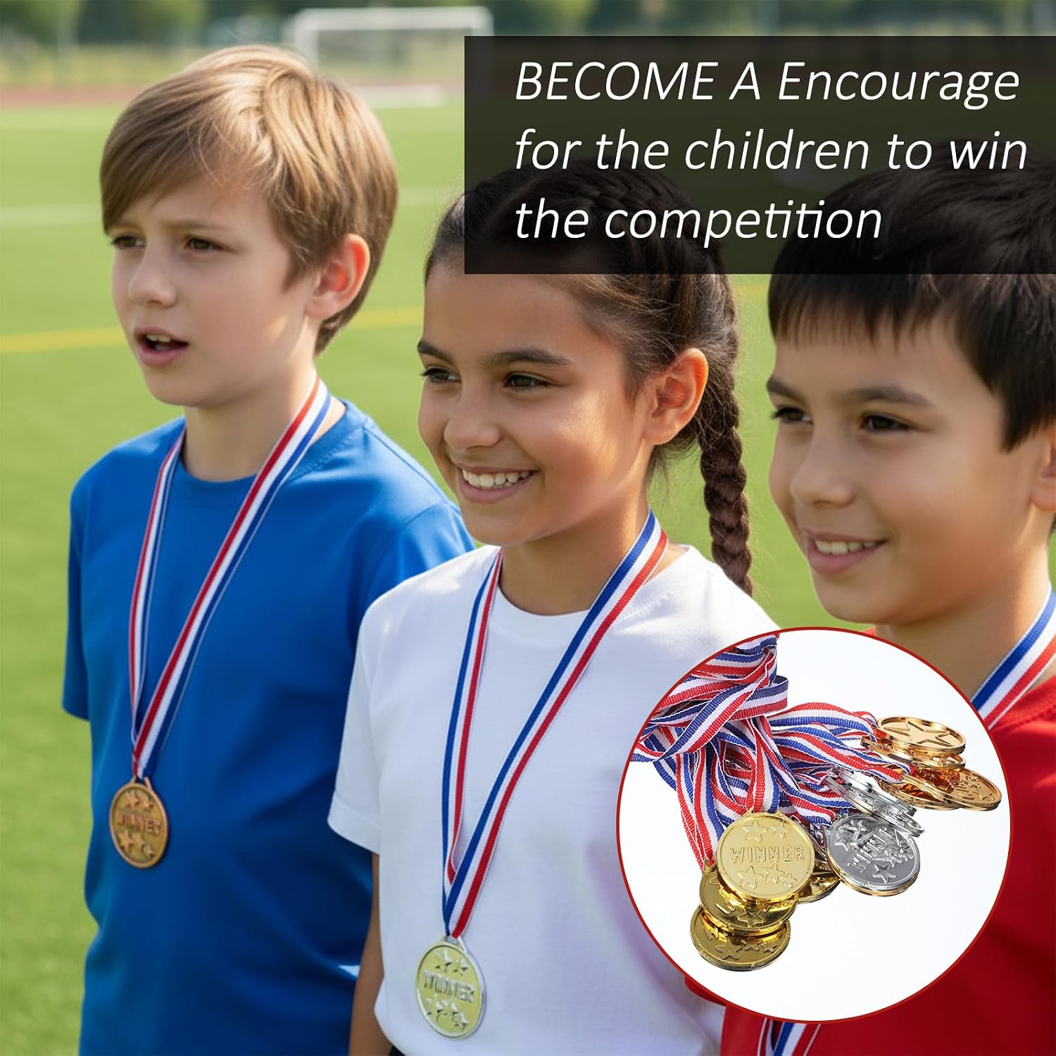 30pcs Plastic Medals - Winner Gold Silver Bronze Award Medals for Kids Competitions and Celebrations