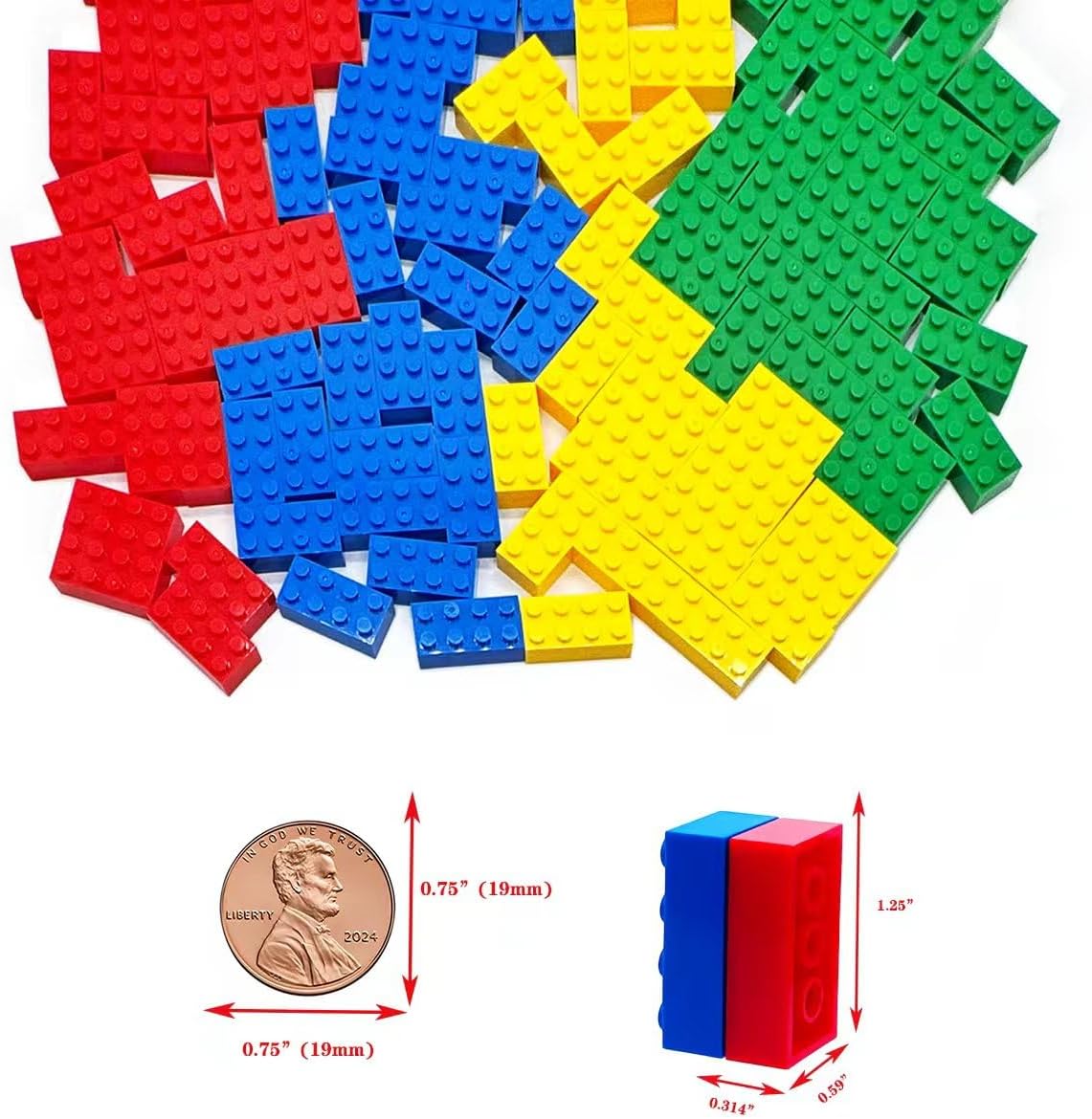 120Pieces Classic Building Bricks Blocks Toy Set 2x4 MOC Building Basic Bricks Parts and Pieces Compatible with Major